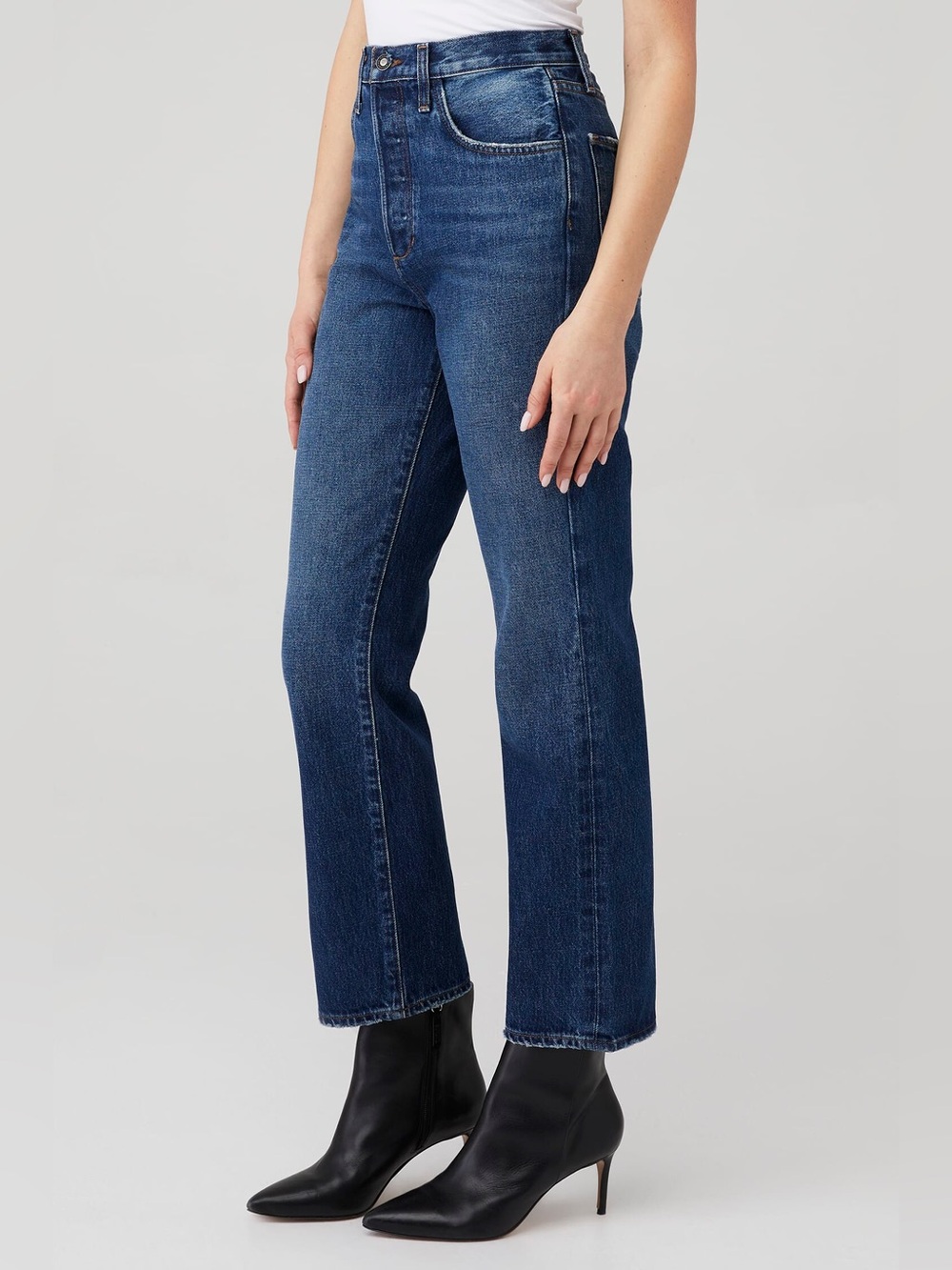 Favorite Daughter Otto High Rise Boyfriend Straight Leg Blue Jeans in Washington